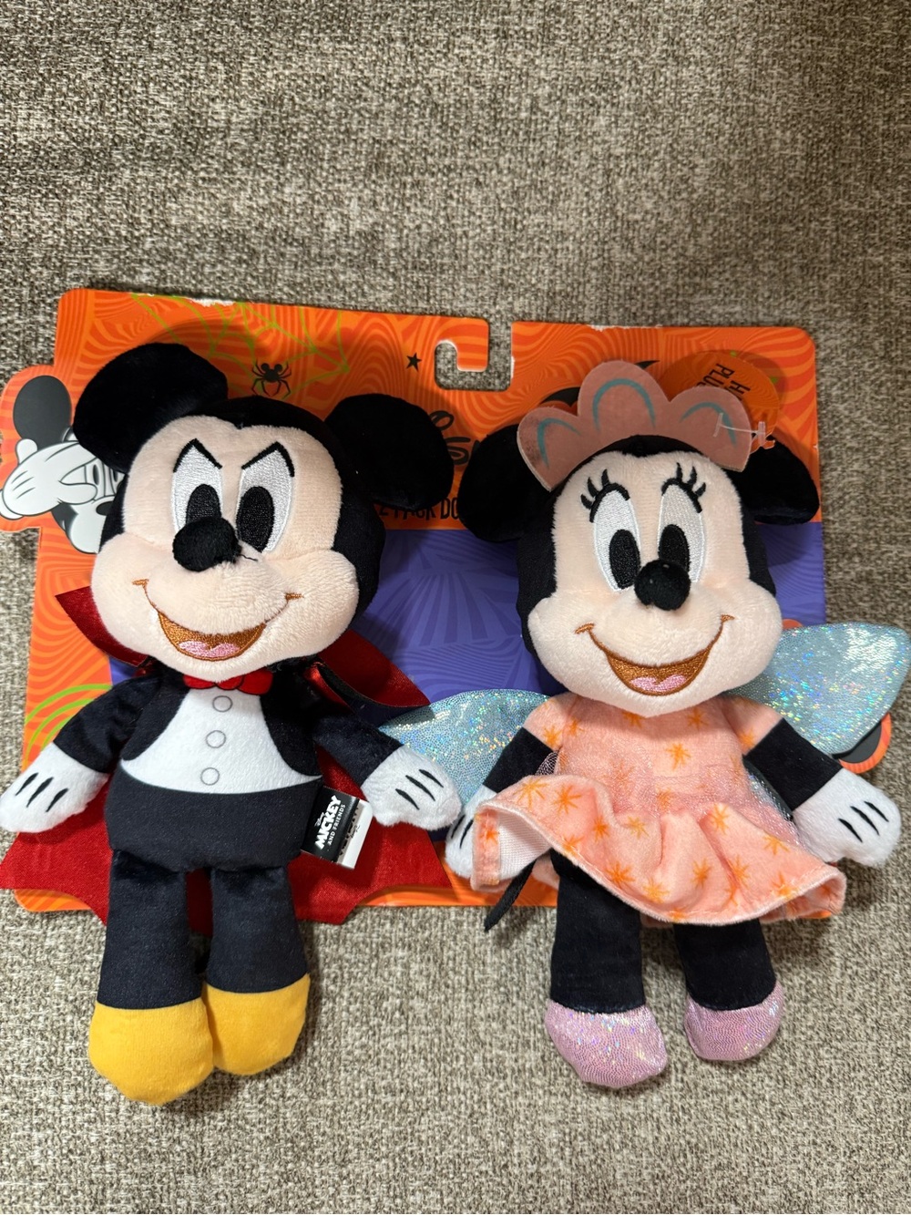 Disney Halloween Mickey & Minnie Plush Dog Toy Duo